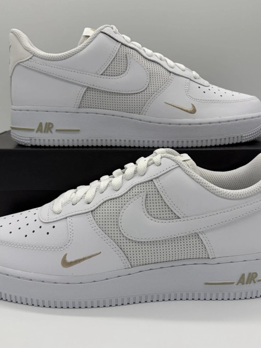 Men's Nike Air Force 1 '07 LV8 Low White Sneakers Shoes -Desert Khaki IO1283-100
